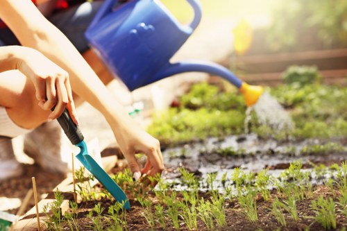 Ethical landscaping team in Shoreditch reviewing modern slavery compliance